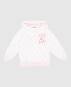 Dolce&Gabbana Дитяча біла спортивна куртка з монограмою логотипа L2JWBPHS7P3