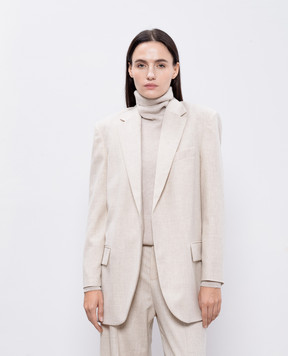Brunello Cucinelli Бежевый жакет из шерсти и кашемира MD5887314