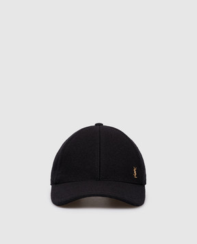 Saint Laurent Чорна кепка з вовни 7065373YS16w