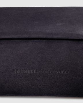 Brunello Cucinelli Синий замшевый клатч Duo с логотипом MWDLD2722P