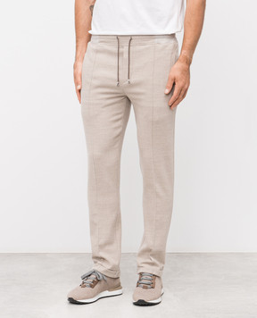 Doriani Cashmere Бежеві спортивні штани з вовни P161CSF193T125