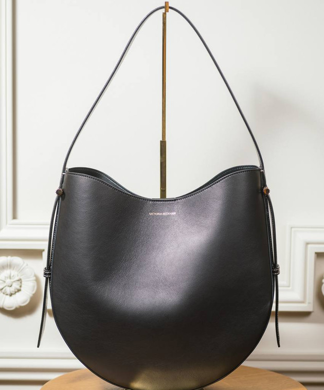 Victoria Beckham Черная кожаная сумка-хобо Dia с логотипом B125AAC006325A изображение 5