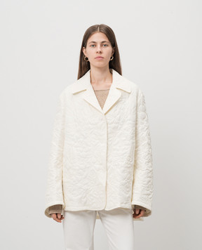 Ermanno Scervino Біла стьобана куртка у квітковий візерунок D450B310AKR