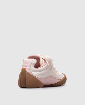Alexander McQueen Рожеві шкіряні кросівки Flexion з емблемою логотипа 808181WIAC6
