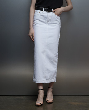 WARDROBE.NYC Біла джинсова спідниця з патчем логотипа W2097PC