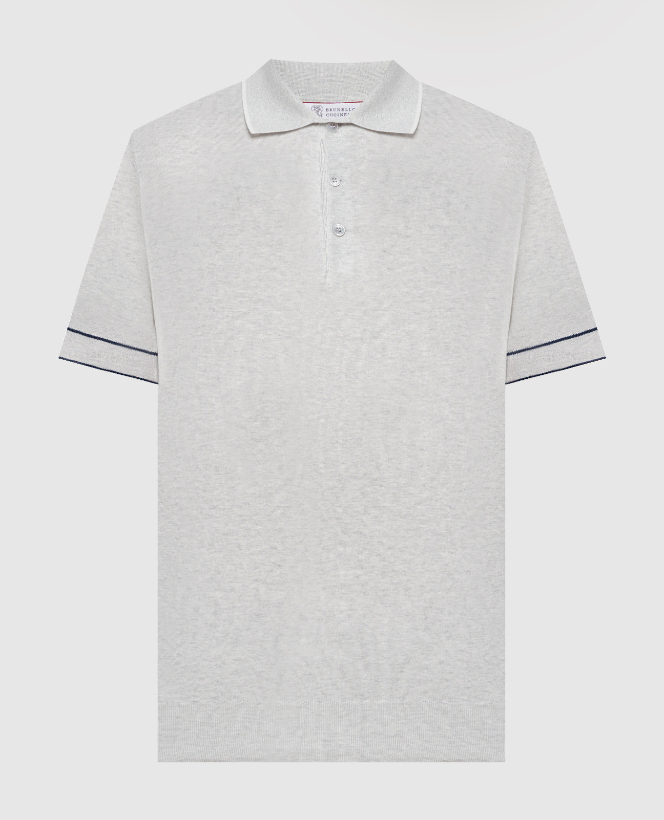 Gray melange polo shirt with contrasting edging