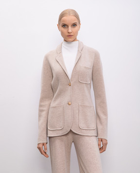 Allude Бежевый жакет из шерсти и кашемира 25217602