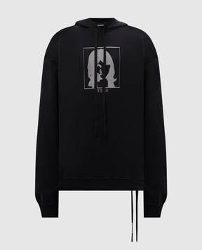 Ann Demeulemeester Черные худи с принтом Тill the end B0012492FA185