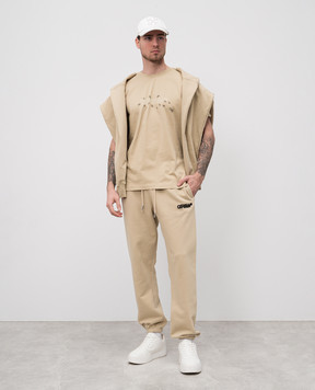 Off-White Бежеві джогери з принтом емблеми Arrow в стилі Spray OMCH057S25FLE001