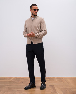 Cashmere&Whiskey Бежевый меланжевый кардиган из кашемира MU8671312341R