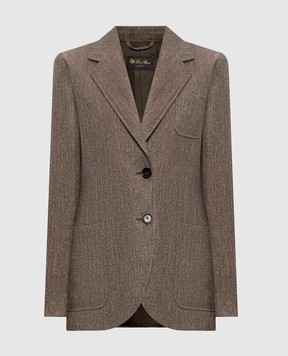Loro Piana Жакет цвета хаки Eleanor из льна. FAP2796