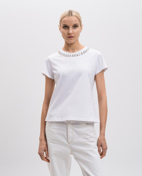 Twin Set Actitude Біла футболка з вишивкою логотипа 251AP2161