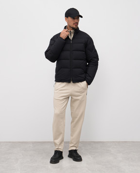 Moncler Синяя пуховая куртка с нашивкой логотипа K20911A00039597YD