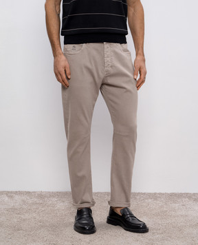 Brunello Cucinelli Бежеві джинси з патчем логотипа M277PX1290