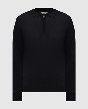 Canali Черное поло из шерсти MK01149C0572