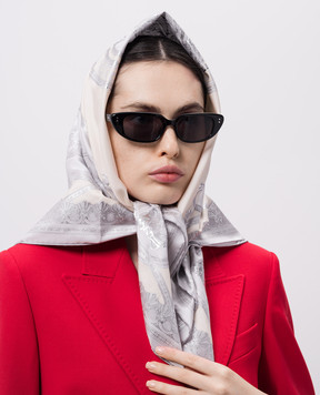 Versace Бежевый платок из шелка в узор Barocco 10016001A13785