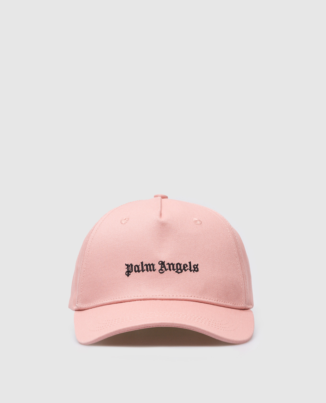 Pink cap with contrasting logo embroidery
