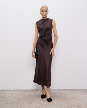 Loulou de Saison Коричнева сукня ROAN із шовку ROAN