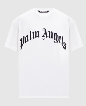 Palm Angels Біла футболка з принтом логотипа PMAA109F25JER003