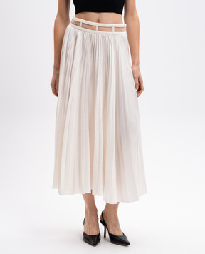 Christian Dior Біла спідниця плісе з шовком 211J39A6103
