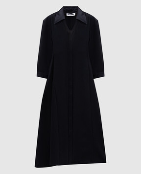 Jil Sander Чорна сукня-сорочка з вовни J02CT0522J40002