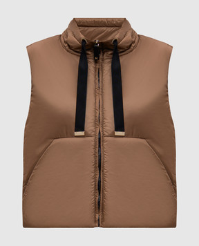 Max Mara Коричневый жилет GREENVEST с нашивкой логотипа GREENVEST
