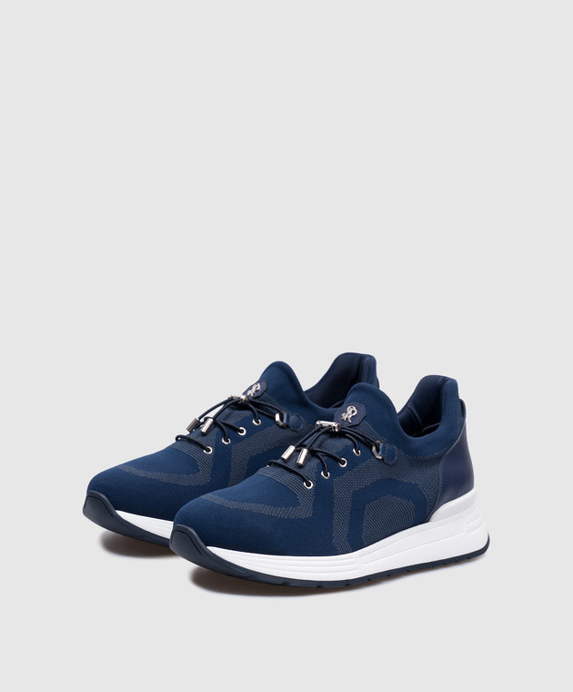 Stefano Ricci Синие кроссовки с логотипом UV26EG6579TSWY изображение 2