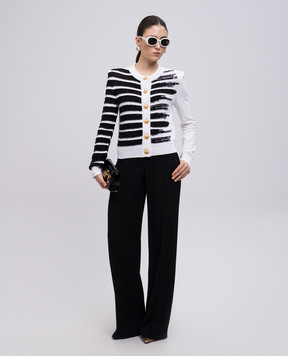 Balmain Білий кардиган в смужку EF0KL133KI34