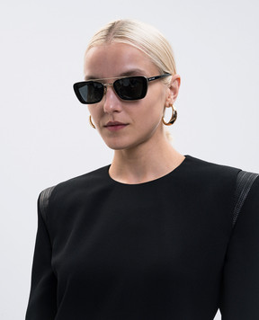 Saint Laurent Чорні сонцезахисні окуляри 825 з логотипом 843051Y9956