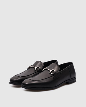 Stuart Weitzman Черные кожаные лоферы SIMON TWISTBIT SI165