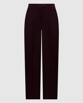 Brunello Cucinelli Бордові штани з вовною з ланцюжком моніль MB167P9042