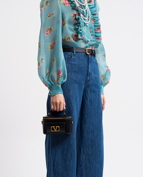 Valentino Черная кожаная сумка кросс-боди VLogo 6W2P0Z86ZXL