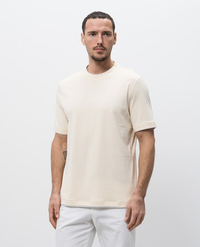 Brunello Cucinelli Желтая футболка с эффектом наложения слоев M0B137427