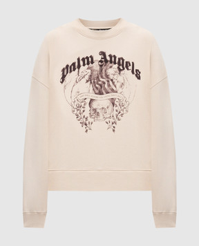 Palm Angels Бежевый свитшот STATEMENT PENCIL PMBA026F24FLE001