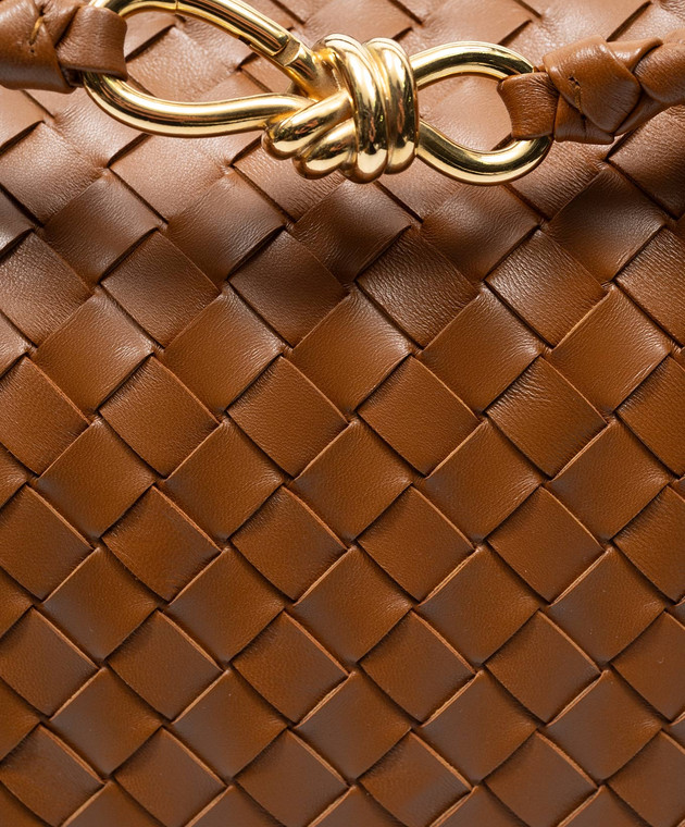 Bottega Veneta Коричневая кожаная сумка Andiamo с плетением 766016VCPP12598 изображение 5