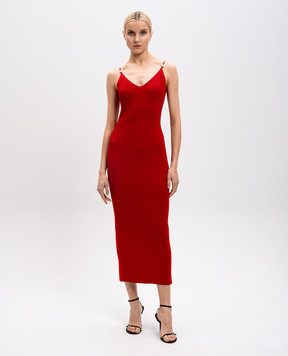 Versace Червона сукня міді в рубчик 10185861A12699