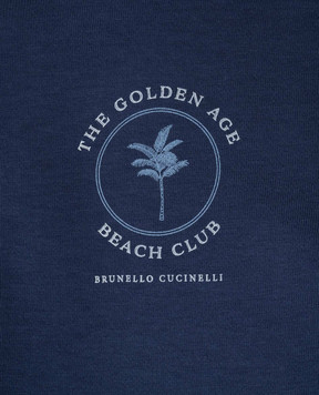 Brunello Cucinelli Дитячий синій жилет з принтом B0T35E168B