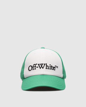 Off-White Зеленая кепка с вышивкой логотипа OMLB052S24FAB002