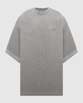 Vetements Серая меланжевая футболка с вышивкой логотипа UA66TR765G
