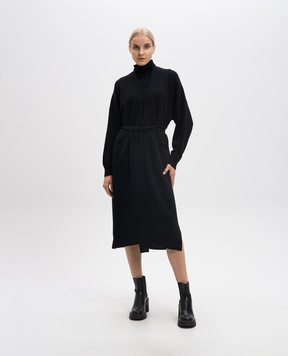 Allude Черный удлиненный кардиган из шерсти и кашемира 24517030