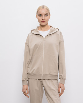 Brunello Cucinelli Бежевая спортивная куртка с цепочкой мониль MP827FB706
