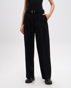Jil Sander Чорні штани з вовни з поясом J02KA0152J40002