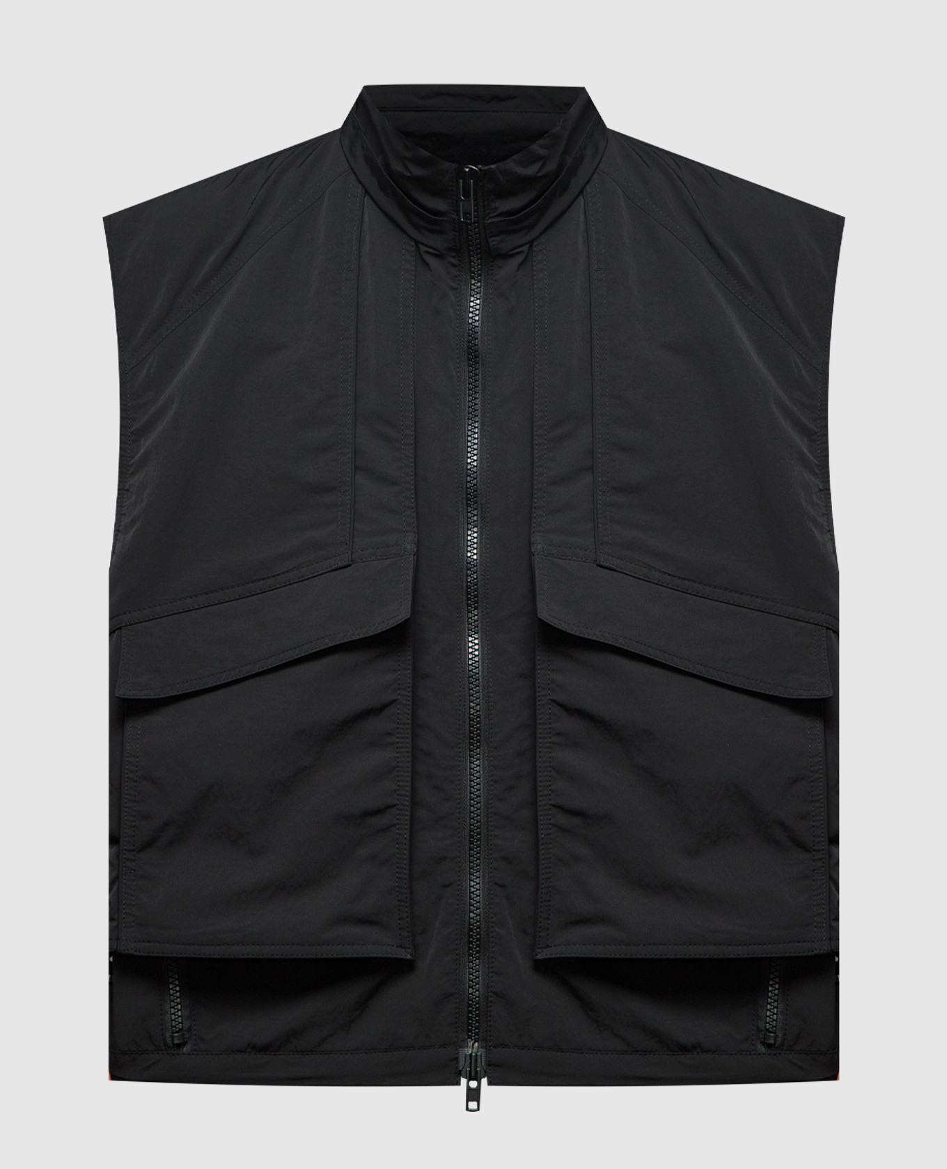 

Черный жилет с карманами, Верхняя одежда