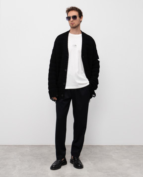 Maison Margiela MM6 Белый лонгслив с нашивкой логотипа SH0GC0034S24312