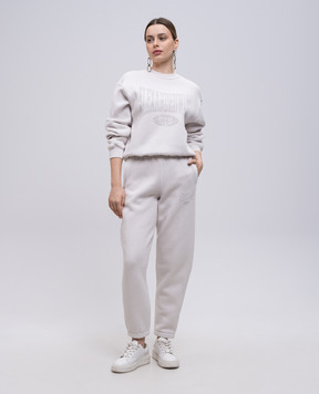 Alexander Wang Белые утепленные джоггеры с принтом логотипа. 4CC2254420