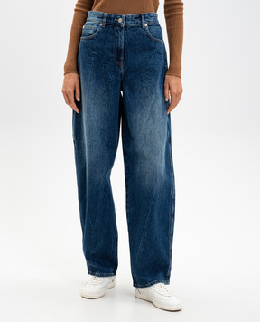 Twinset Синие джинсы с эффектом потертости 252AP2421