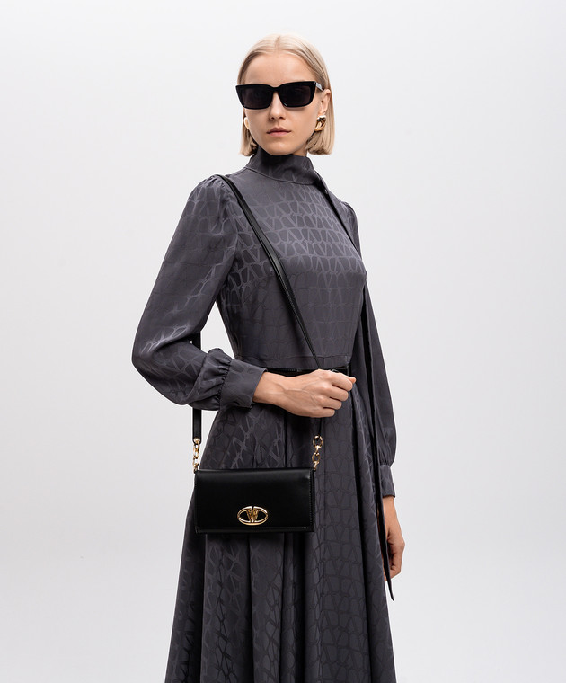 Valentino Чорний шкіряний гаманець з логотипом 5W0P0AD9ZFJ зображення 2