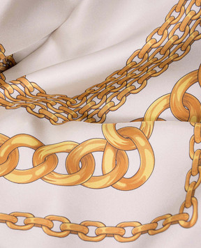 Versace Бежевый платок из шелка в брендовый принт Treasure 10016001A13782