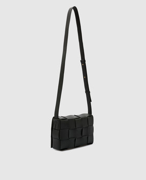 Bottega Veneta Зелена шкіряна сумка крос-боді Cassette з плетінням Intrecciatio 578004VMAY1
