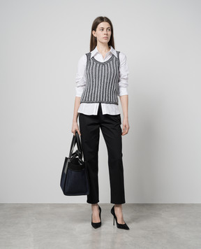 Max Mara Черный топ ARRIGO в полоску ARRIGO